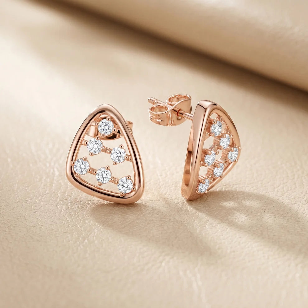 Arca Open Frame Round Diamond Earrings