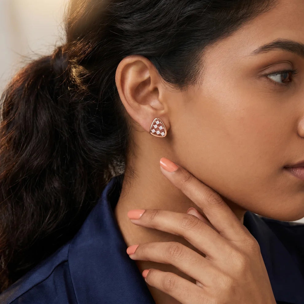 Arca Open Frame Round Diamond Earrings