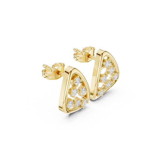 Arca Open Frame Round Diamond Earrings