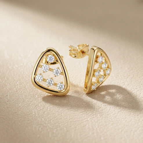 Arca Open Frame Round Diamond Earrings