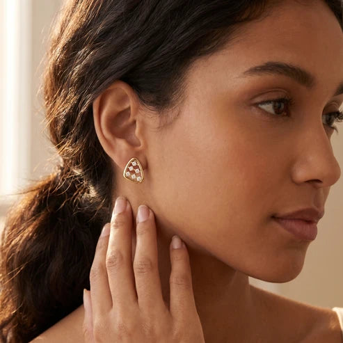Arca Open Frame Round Diamond Earrings