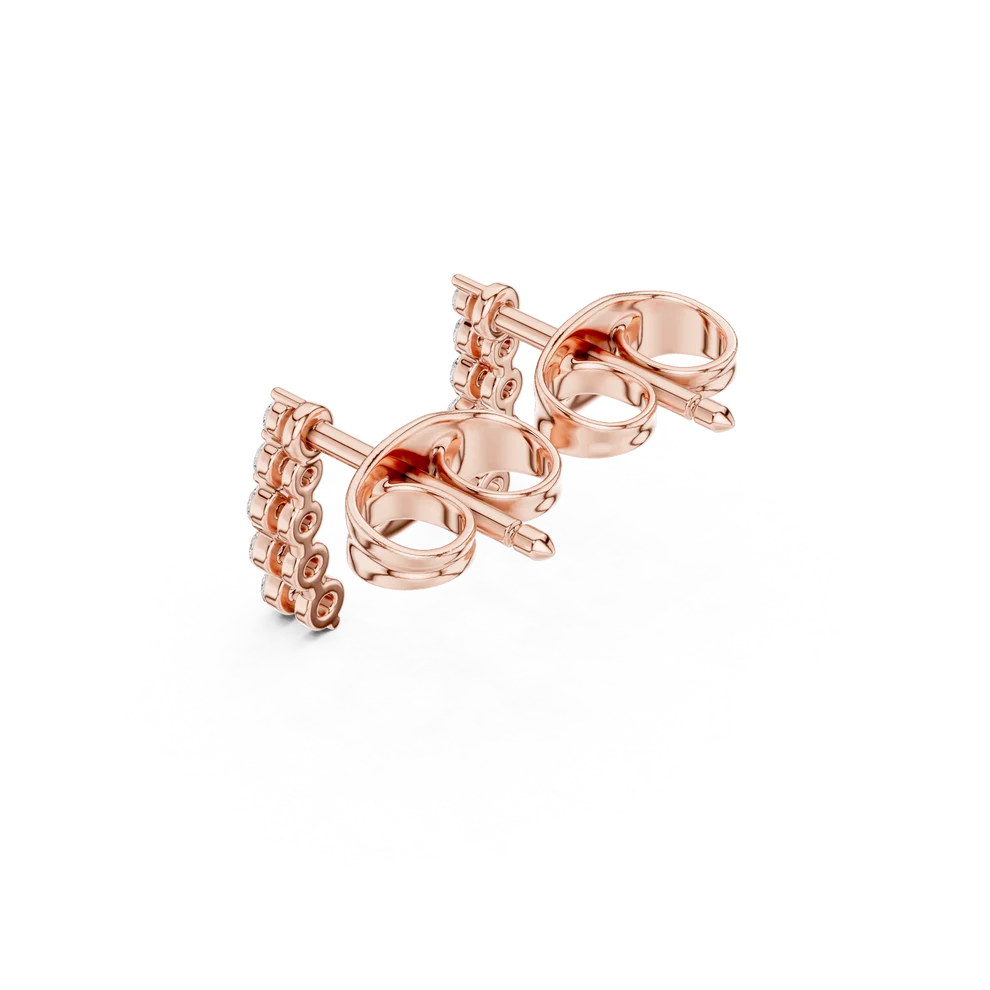Iris Climber Round Diamond Earrings