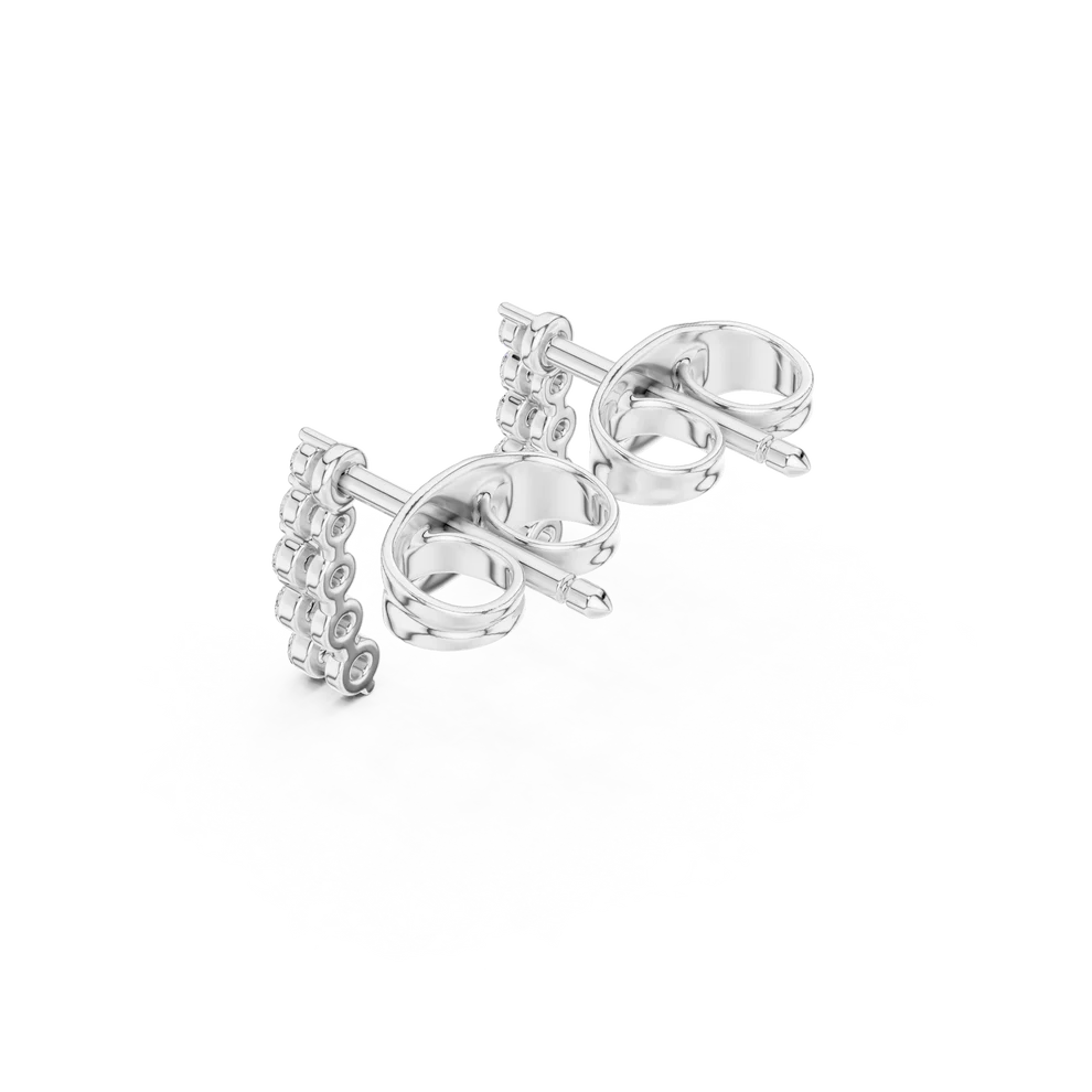 Iris Climber Round Diamond Earrings