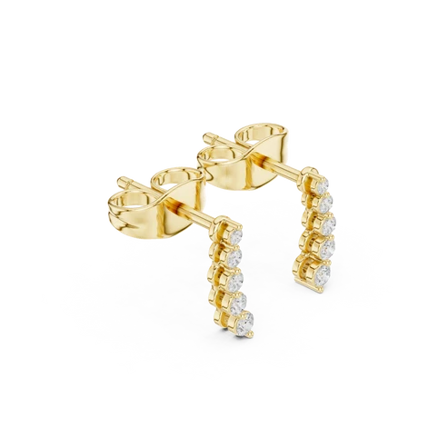 Iris Climber Round Diamond Earrings