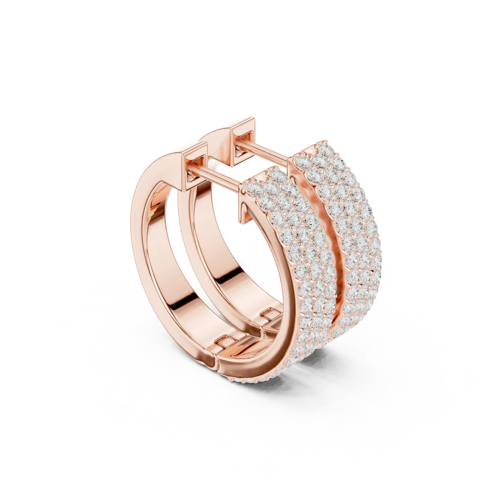 Aria Pave Round Diamond Hoop Earrings