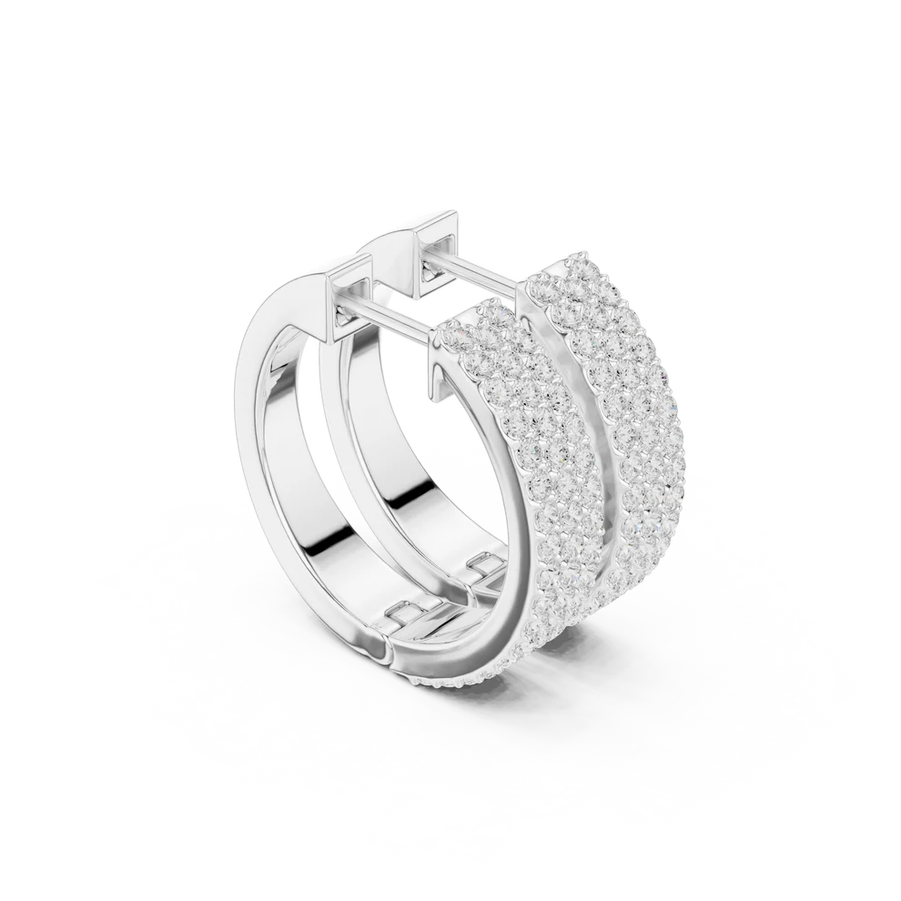 Aria Pave Round Diamond Hoop Earrings