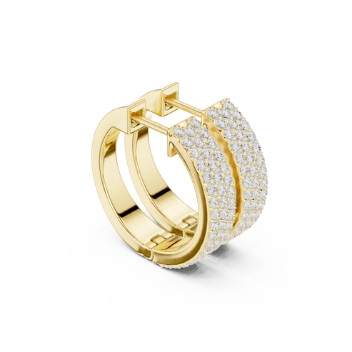 Aria Pave Round Diamond Hoop Earrings