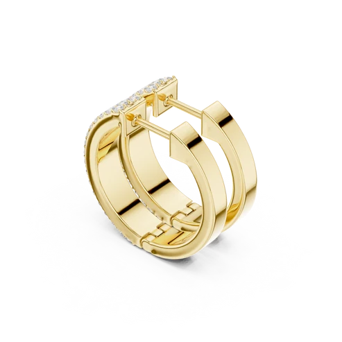 Aria Pave Round Diamond Hoop Earrings