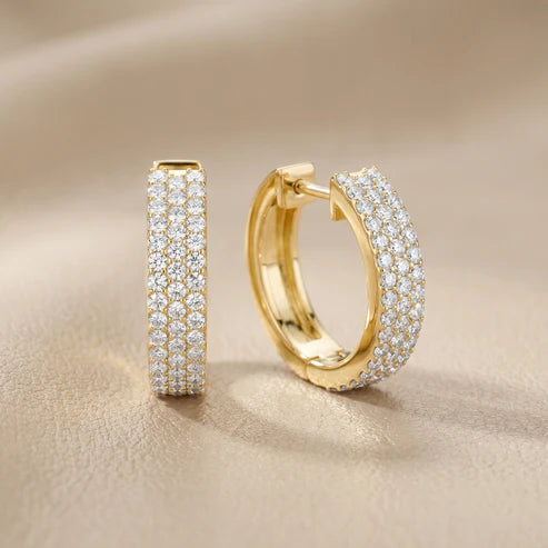 Aria Pave Round Diamond Hoop Earrings