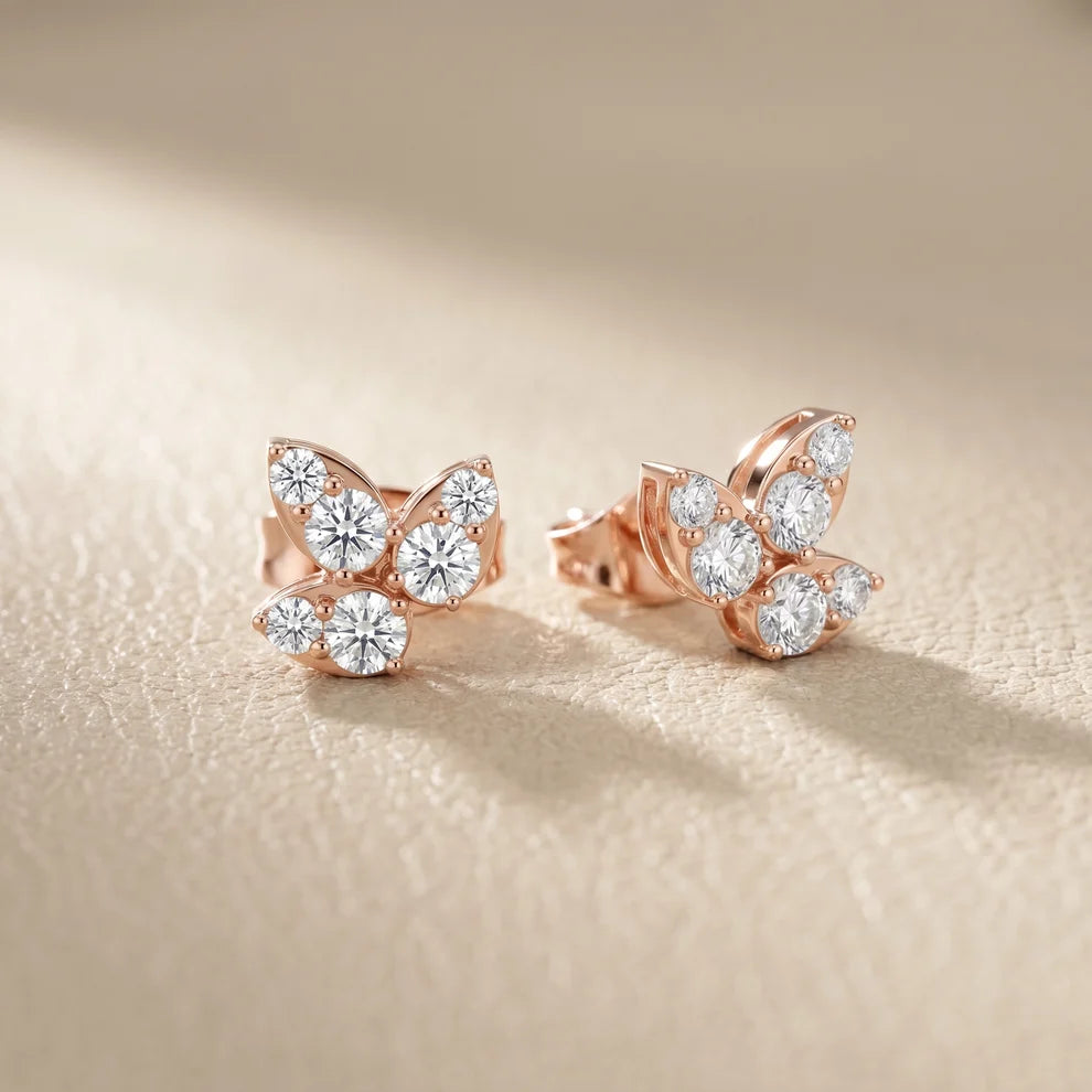 Mariposa Round Diamond Earrings