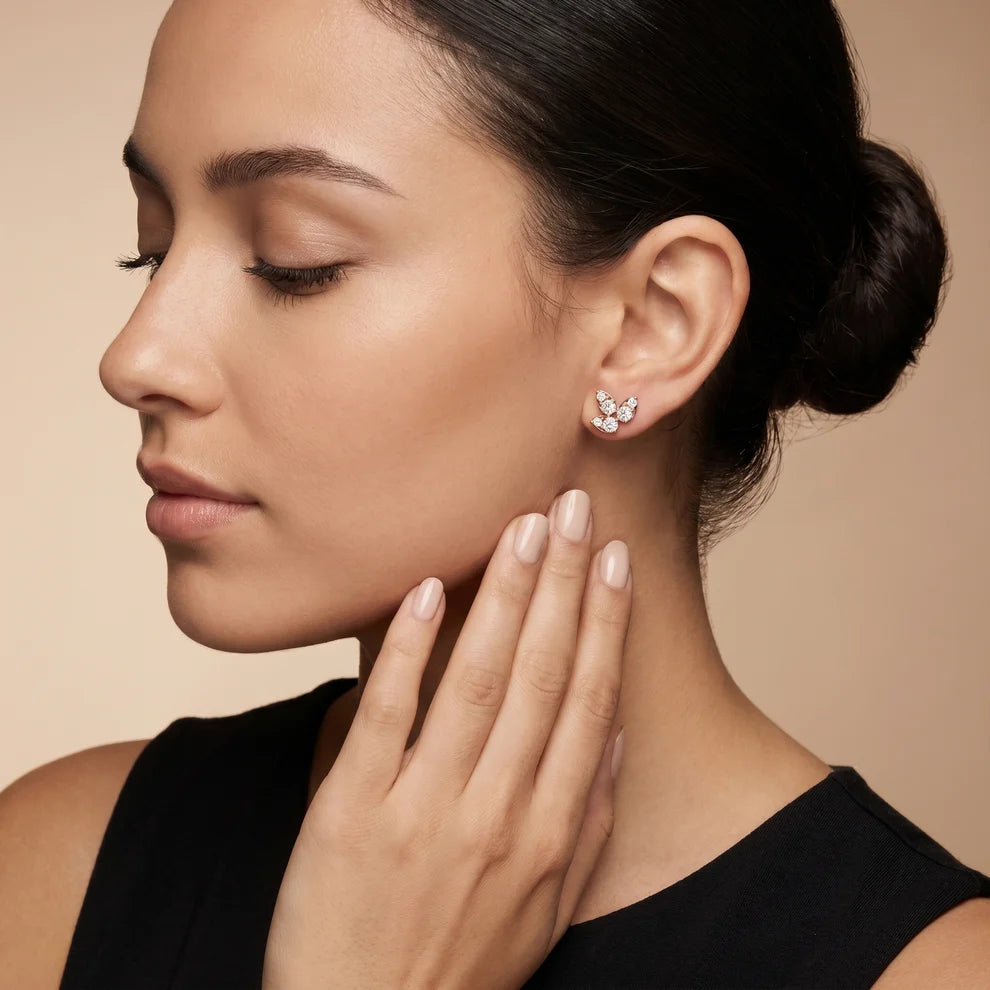 Mariposa Round Diamond Earrings