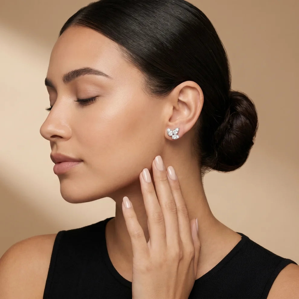 Mariposa Round Diamond Earrings