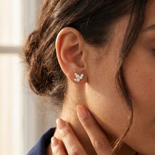 Mariposa Round Diamond Earrings