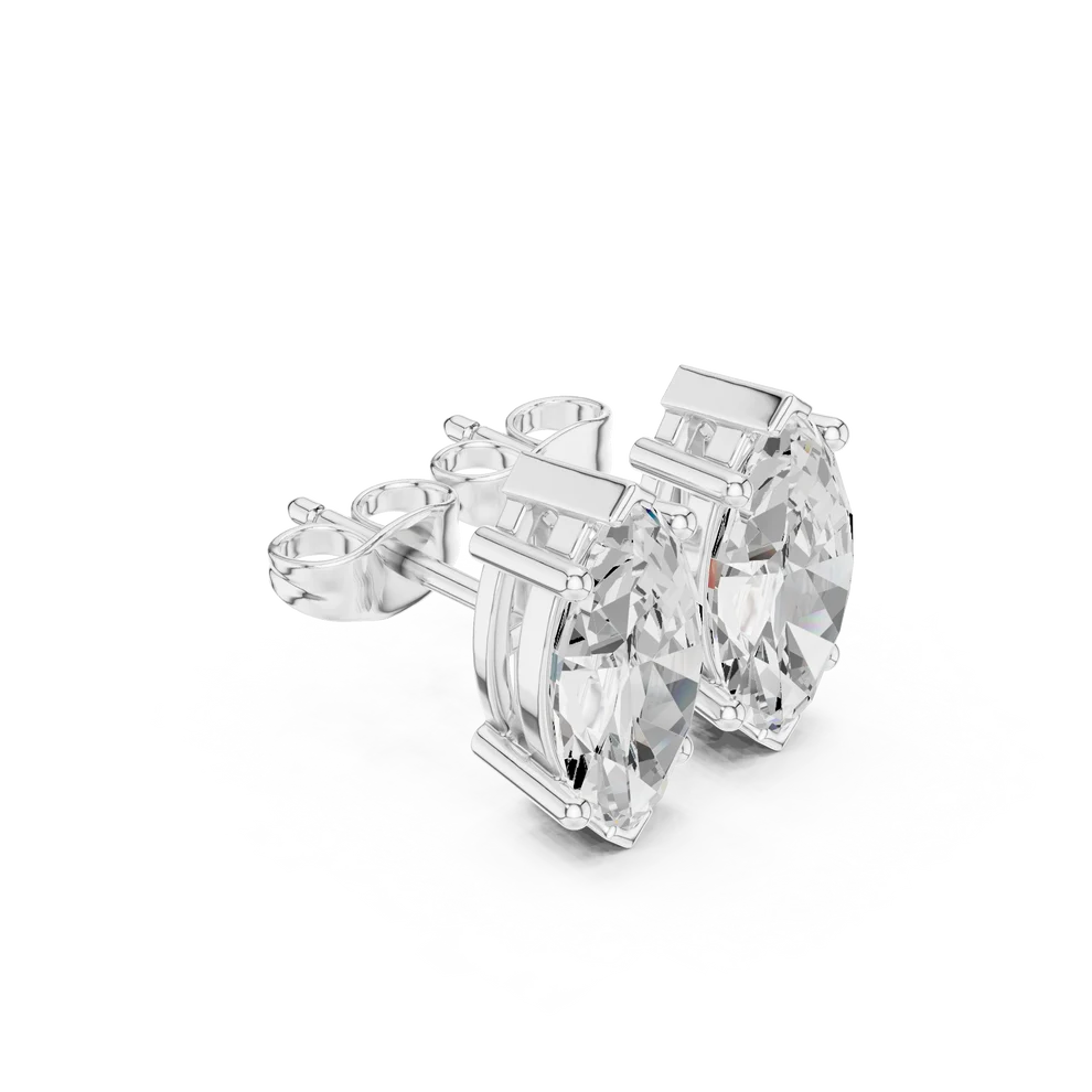 Four-Prong Marquise Diamond Earrings