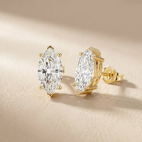 Four-Prong Marquise Diamond Earrings