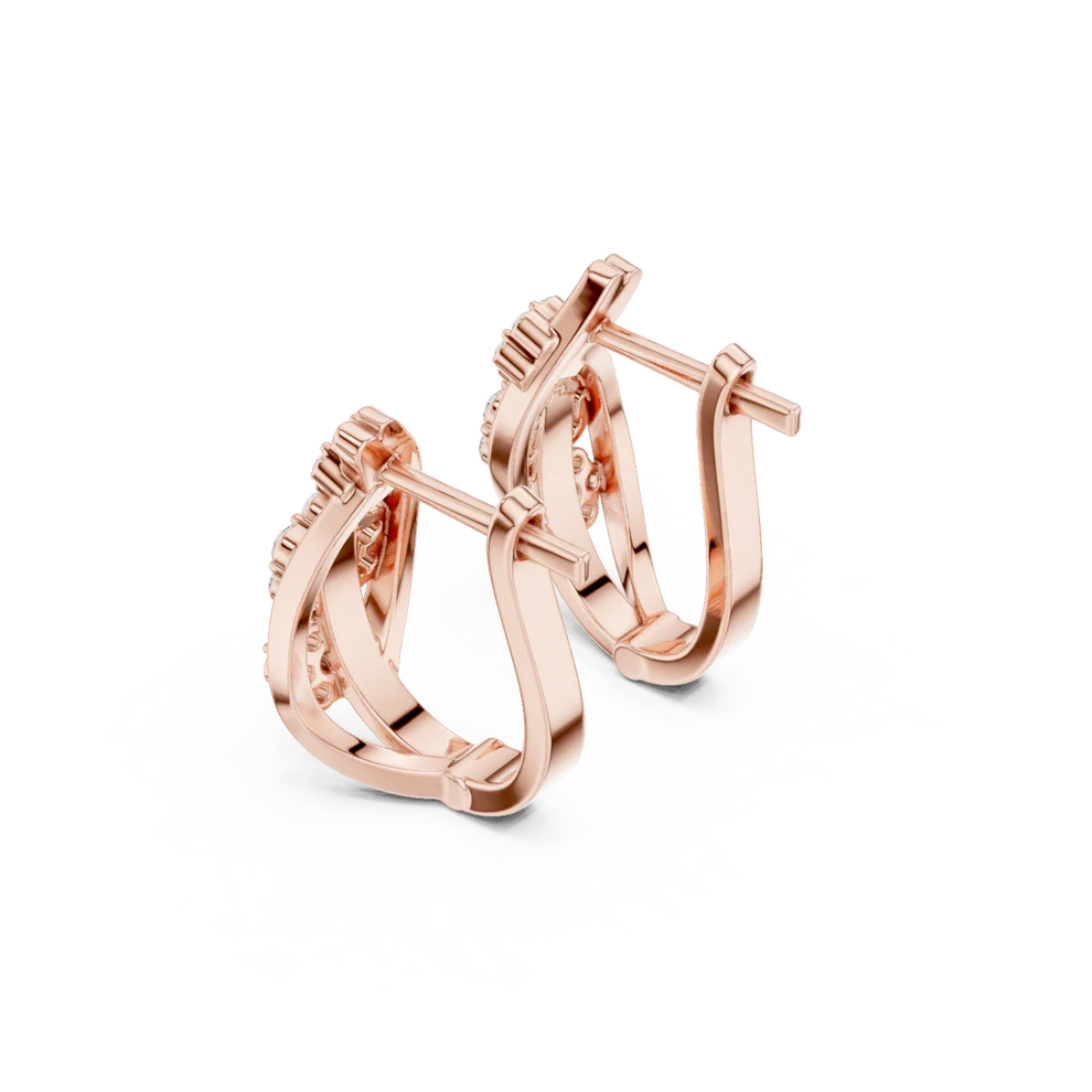 The Triple Flora Round Diamond Hoop Earrings