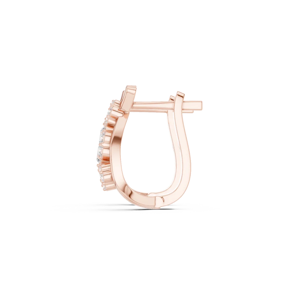 The Triple Flora Round Diamond Hoop Earrings