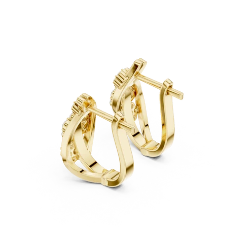 The Triple Flora Round Diamond Hoop Earrings