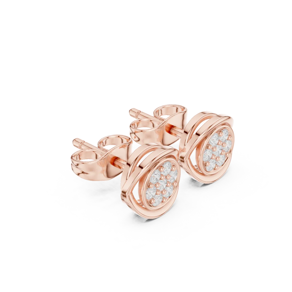 Halo Cluster Round Diamond Earrings
