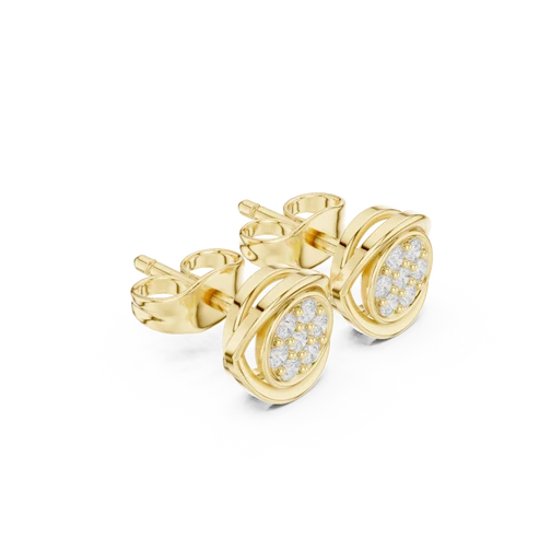Halo Cluster Round Diamond Earrings