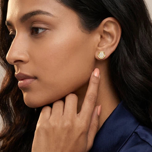 Halo Cluster Round Diamond Earrings