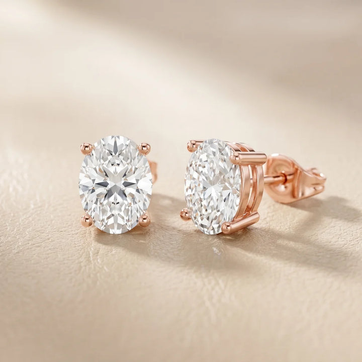 The Serene Oval Diamond Earrings