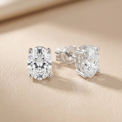 The Serene Oval Diamond Earrings