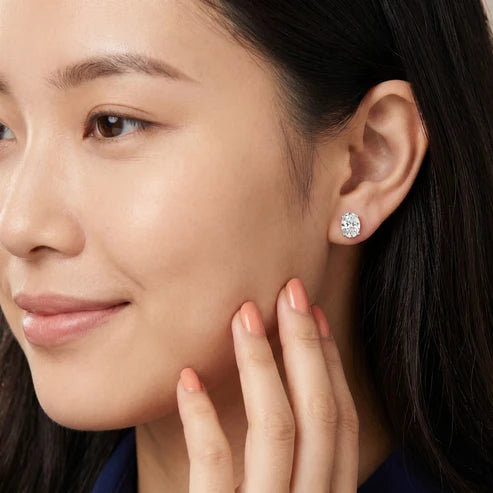 The Serene Oval Diamond Earrings