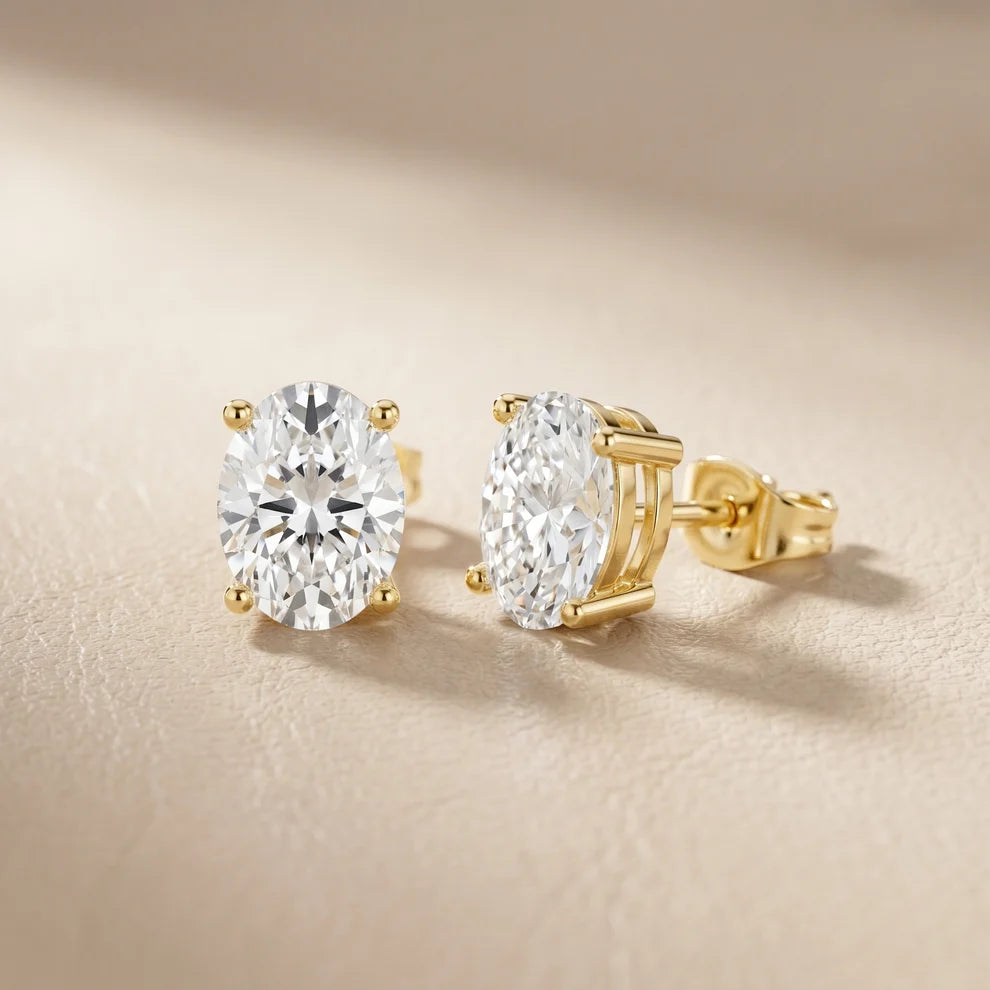 The Serene Oval Diamond Earrings