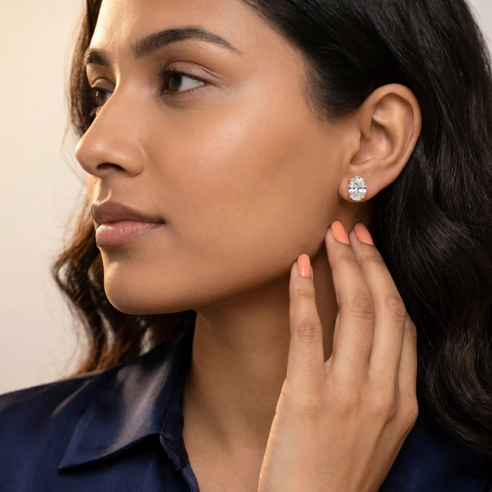 The Serene Oval Diamond Earrings