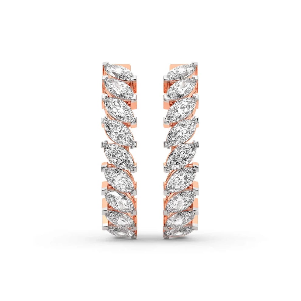 Marquise Diamond Hoop Earrings
