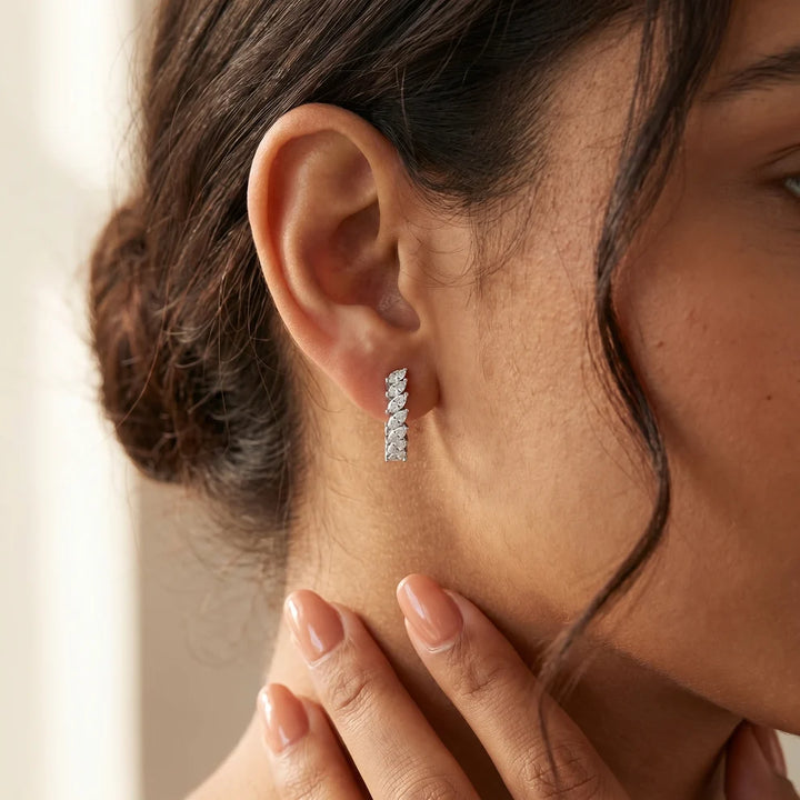 Marquise Diamond Hoop Earrings