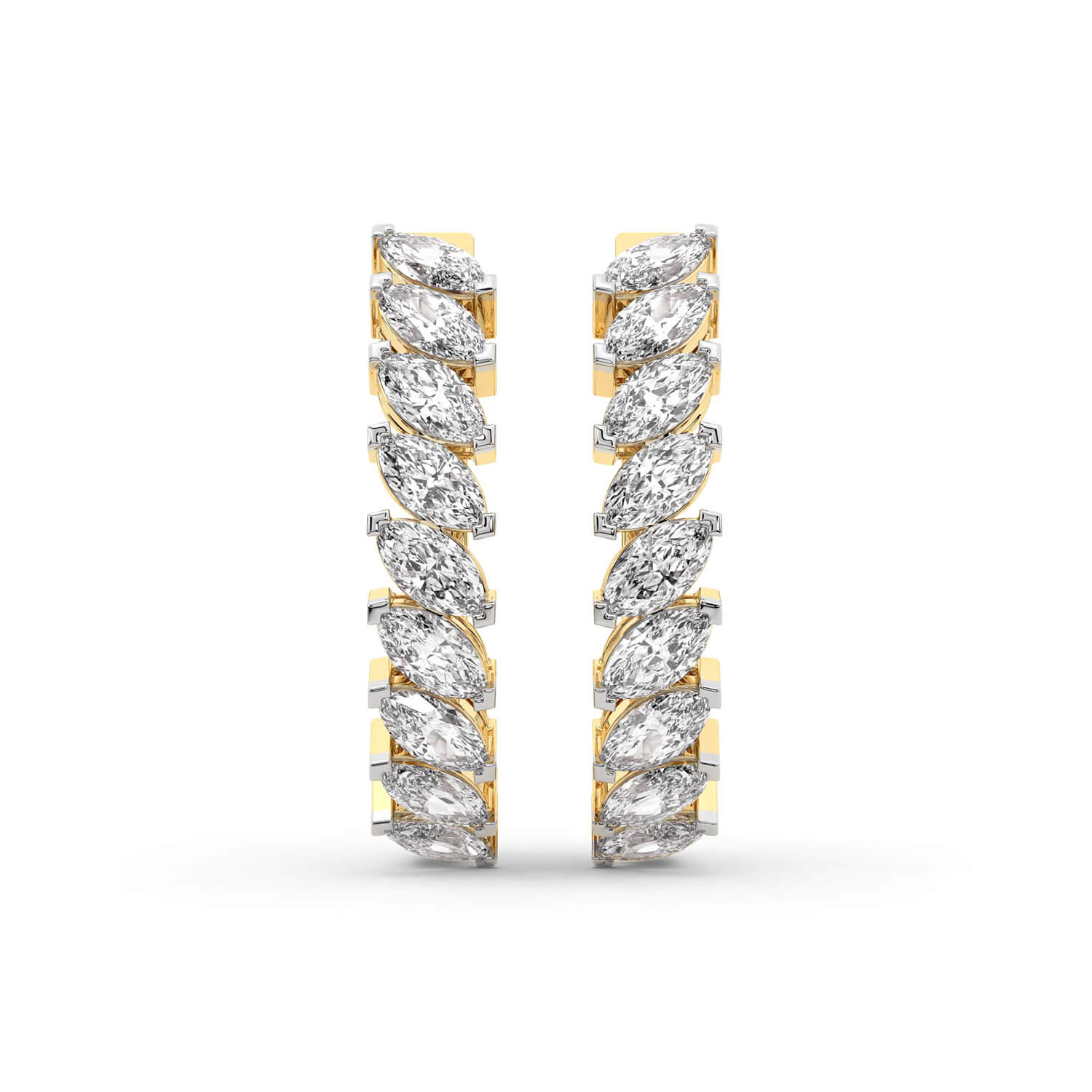 Marquise Diamond Hoop Earrings