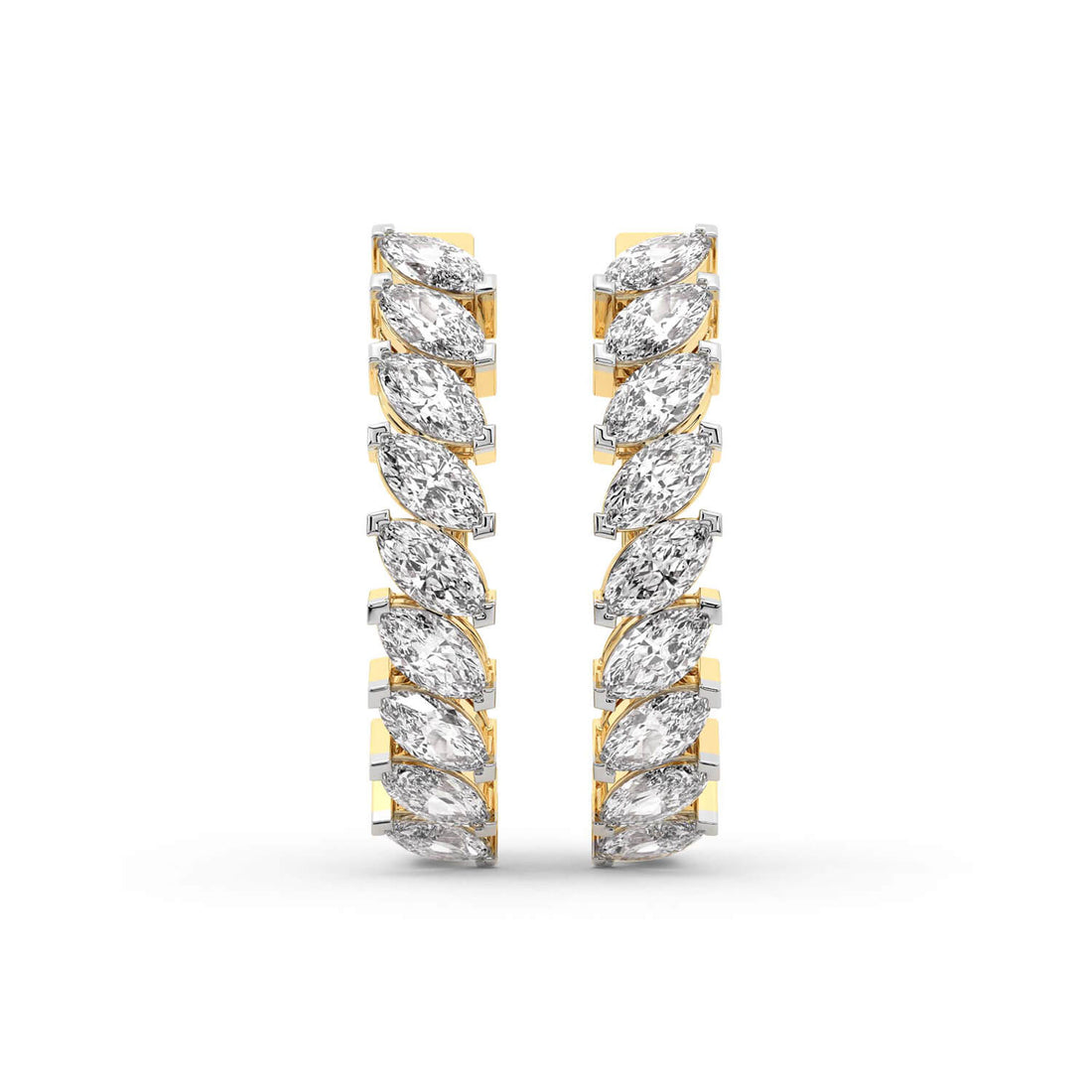 Marquise Diamond Hoop Earrings