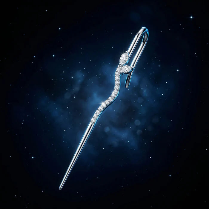 Snake Ear Pin Crawler with Lab Grown Diamonds in 925 Sterling Silver