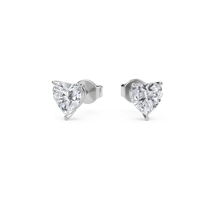Heart-Shaped Diamond Stud Earrings in Gold 💎❤️