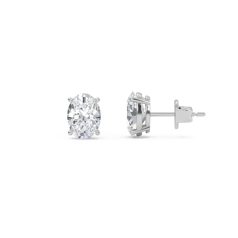 Oval-Cut Diamond Stud Earrings