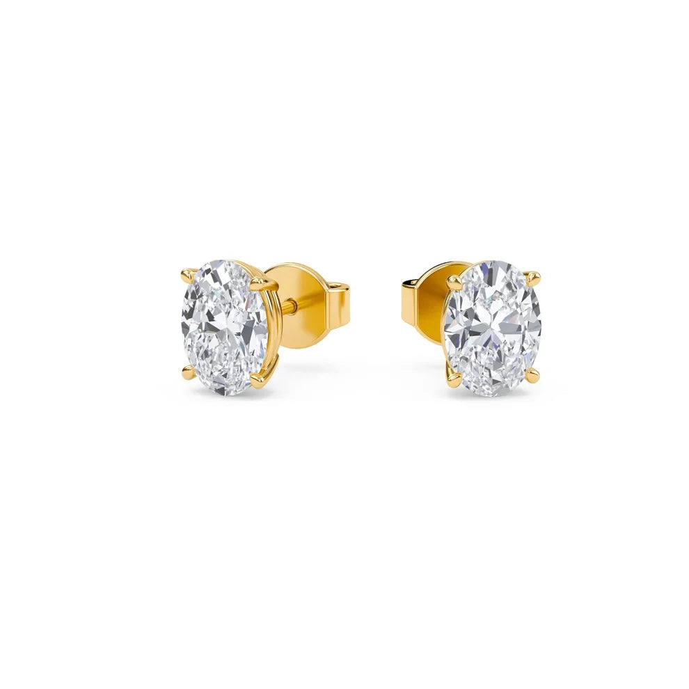 Elegant Oval-Cut Diamond Stud Earrings
