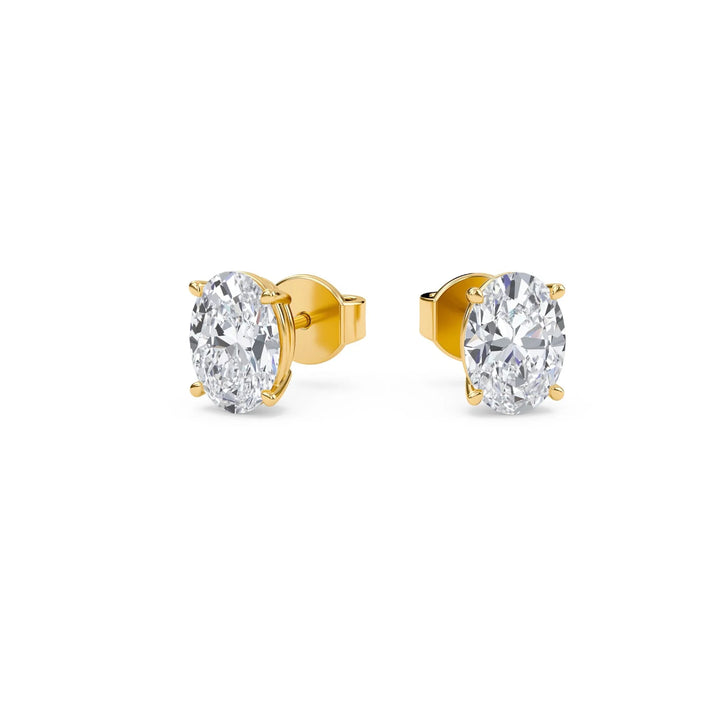 Oval-Cut Diamond Stud Earrings