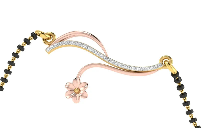 Celestial Floral Wave Diamond Mangalsutra