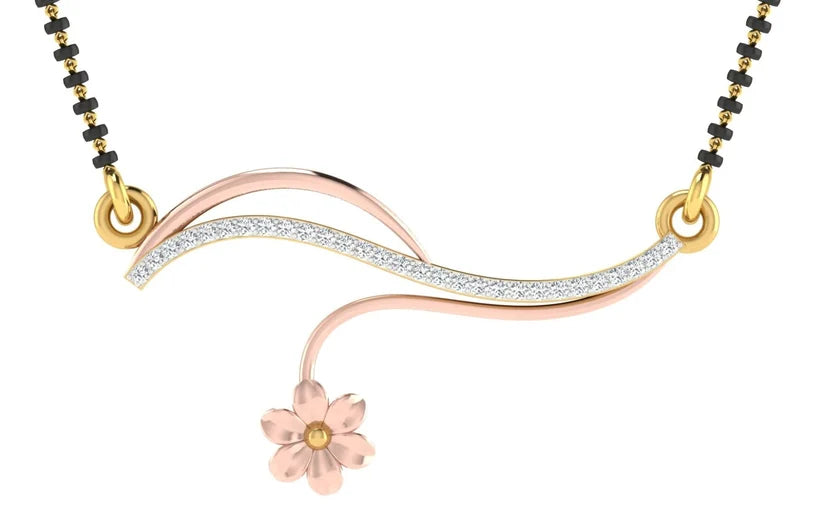 Celestial Floral Wave Diamond Mangalsutra
