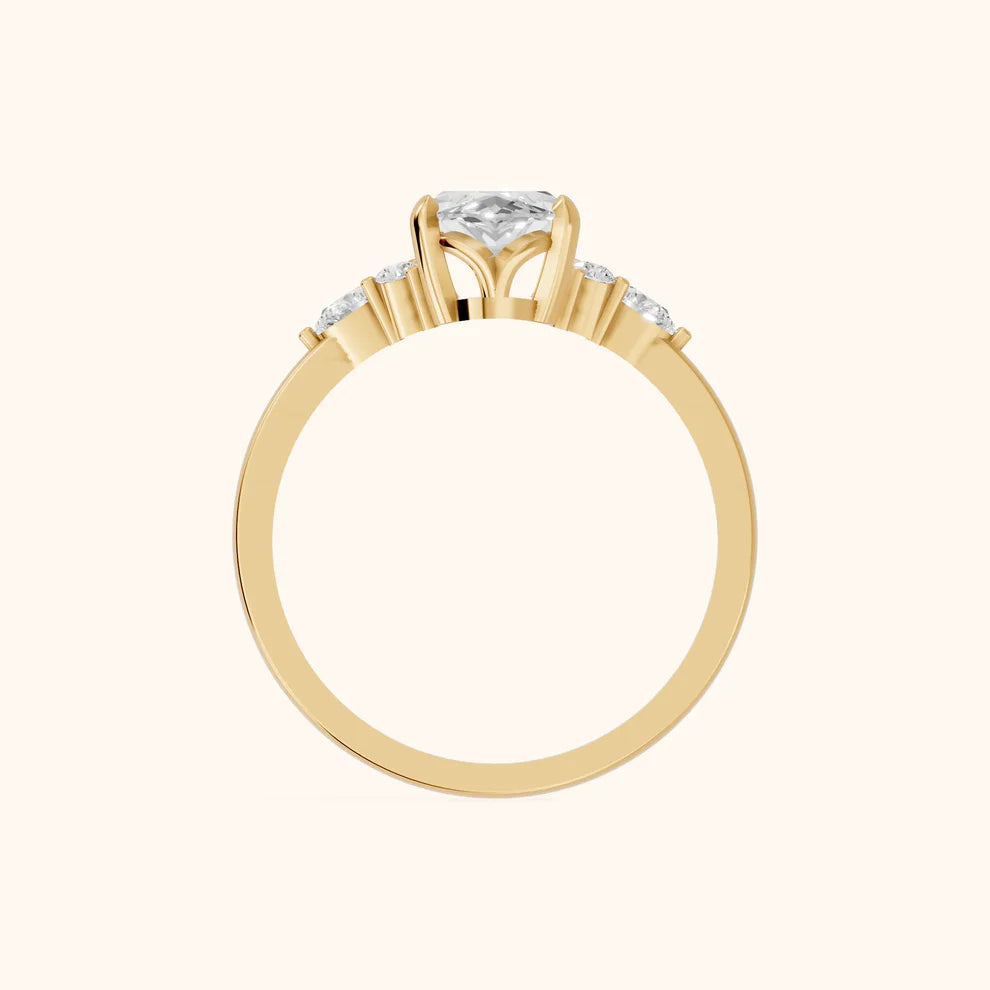 Amelia Three Stone Marquise Diamond Engagement & Wedding Ring