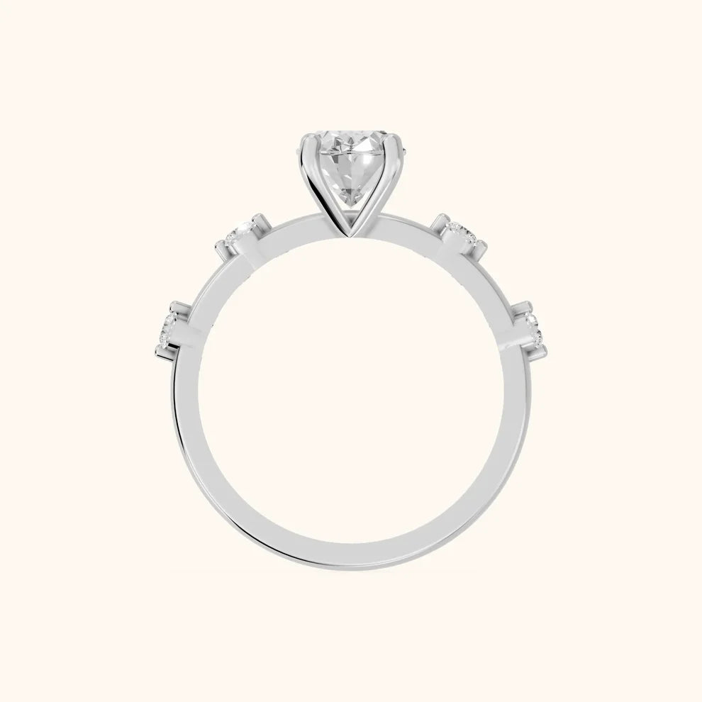 Elena Radiance Solitaire Oval Diamond Engagement & Wedding Ring