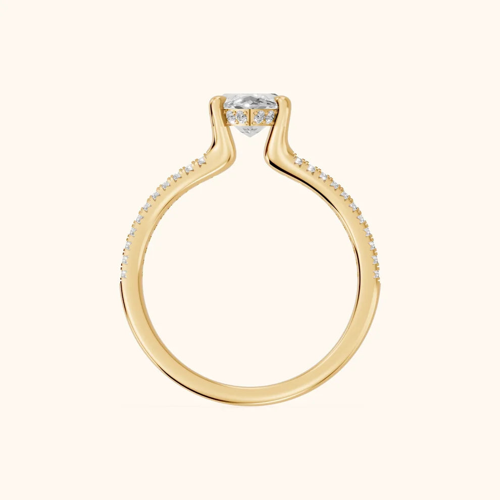 Eternal Embrace Solitaire Marquise Diamond Engagement & Wedding Ring