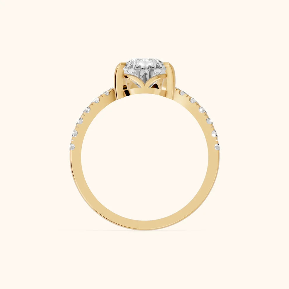 Isabella Legacy Side Stone Pear Diamond Engagement & Wedding Ring