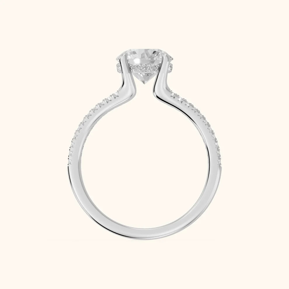 Eternal Embrace Solitaire Round Diamond Engagement & Wedding Ring