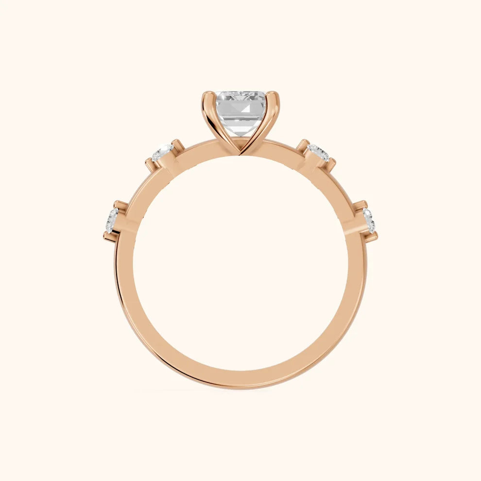 Elena Radiance Solitaire Emerald Diamond Engagement & Wedding Ring