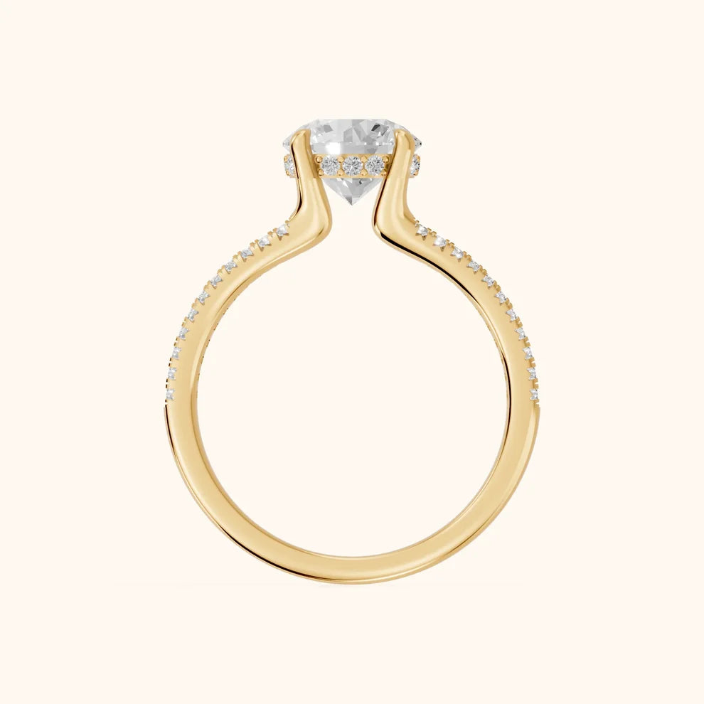 Eternal Embrace Solitaire Round Diamond Engagement & Wedding Ring