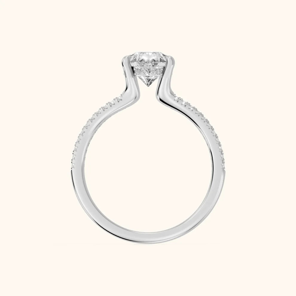 Eternal Embrace Solitaire Pear Diamond Engagement & Wedding Ring