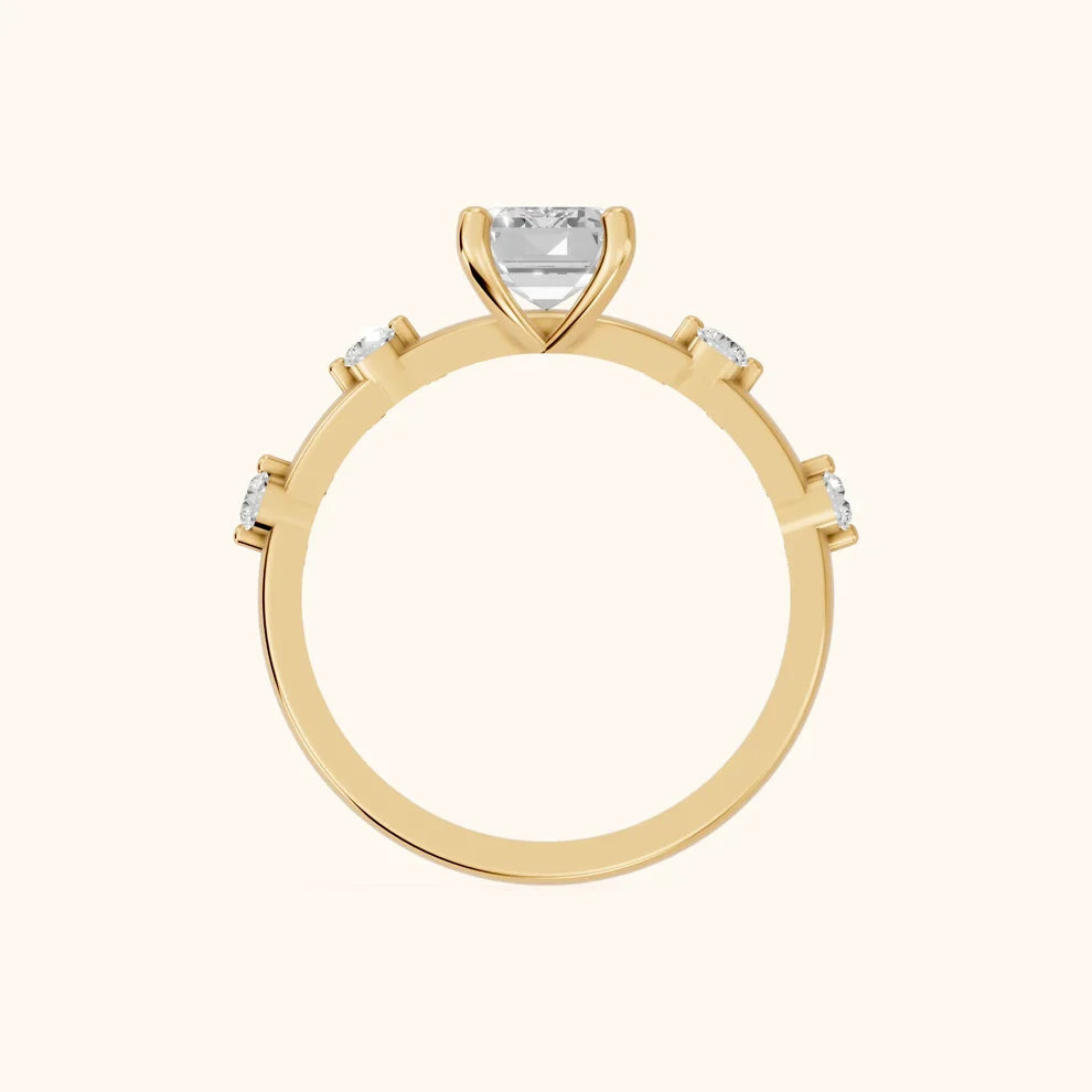 Elena Radiance Solitaire Emerald Diamond Engagement & Wedding Ring